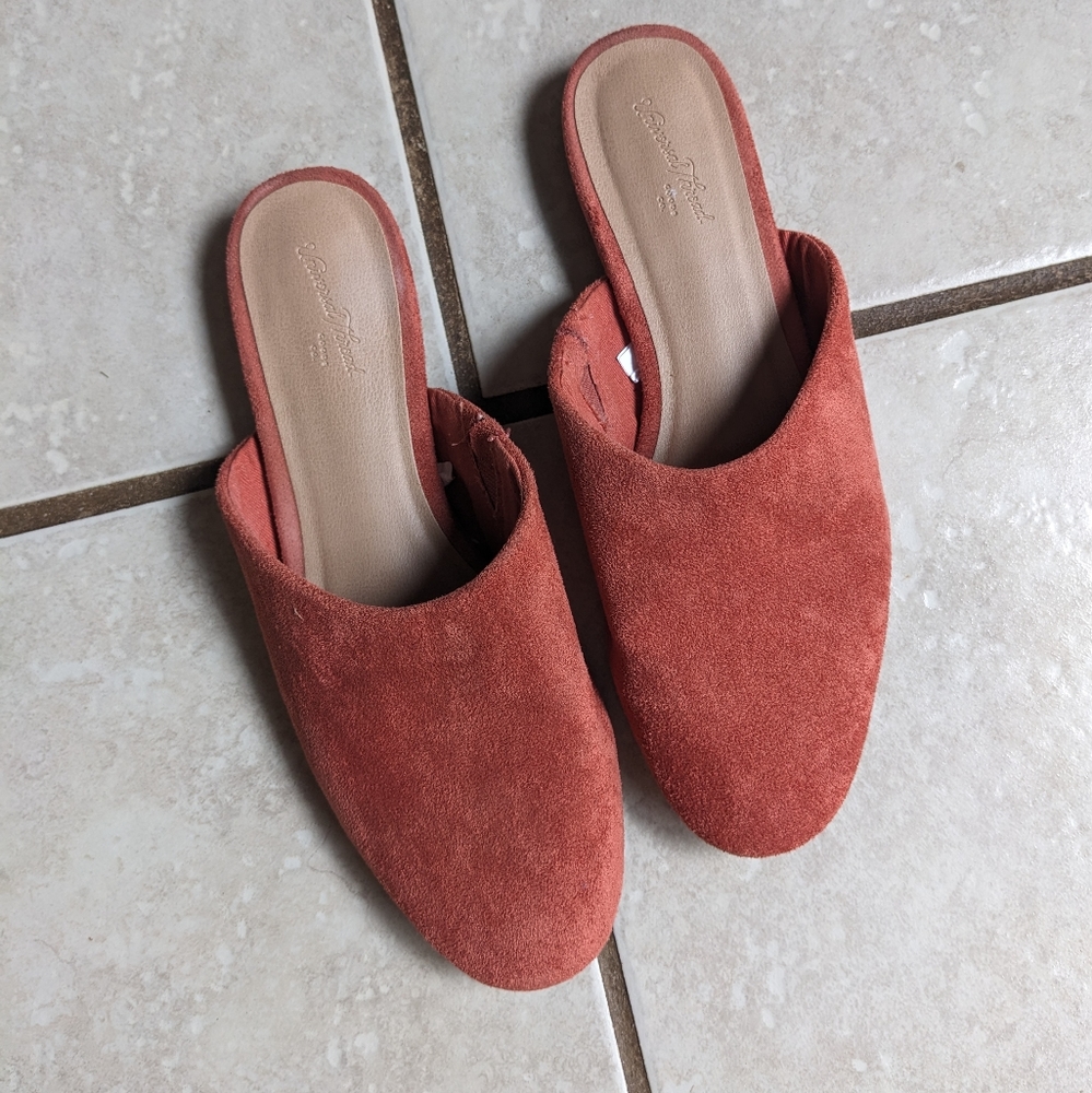 Burnt Orange Suede Mules